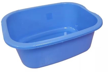 Vision4ever 1x Light Blue Colour 11 litres Washing Up Bowl Rectangular Plastic Multi-Purpose Basin Mixing Sink Portable Wash Basin, Mixing Sink Tidy Organizer Large Kitchen Portable Dish Washtub
