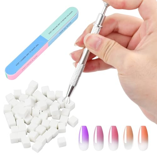 Nail Art 100 Pezzi Spugne per Unghie Pennelli Unghie Con Pinza In Metallo E Lima per Unghie Pennelli per Unghie per Creare Una Varietà Di Motivi Di Nail Art Sfumati