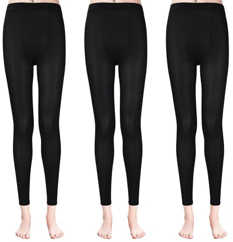 KOOOGEAR 3 Paia Senza Piedi Nero Balletto Collant Da Donna 80 Denari Morbido Opaque Legging Collant Da Danza, Nero , XL-XXL Große Größen