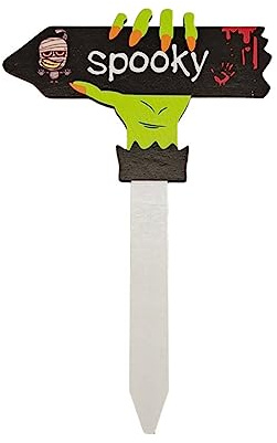 Qsvbeeqj Cartel de jardín festivo de Halloween con inserto de jardín para decoración de fiestas al aire libre, boda, cumpleaños, Año Nuevo, decoración de fiesta, inserto de jardín de Halloween