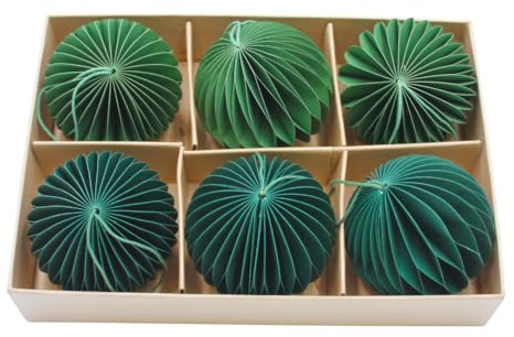 Palline di carta di alta qualità, ciondoli per albero di Natale, palline di carta a nido d'ape, in una confezione regalo, 6 pezzi, dimensioni: 8 cm x 8 cm x 8 cm x 8 cm x 8 cm.
