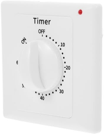 NIYANGLE Interrupteur Minuterie Mécanique avec Fonction Minuterie à Voyant Lumineux Interrupteur de Contrôle pour Éclairage Intérieur Montage Saillie Facile à Installer
