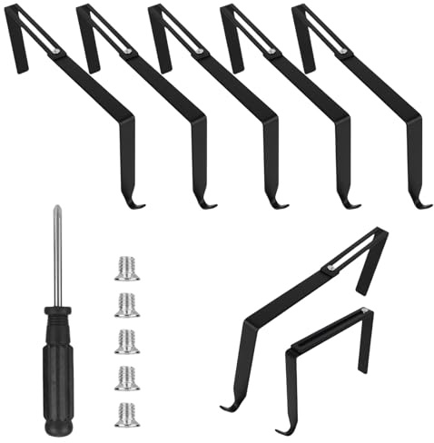 Penitue 5pcs No Drill String Light Hooks for 3.54-6.61 Inch/9-16.8cm Brick Wall, Outdoor Lights Holder Hangers Adjustable Clips for Concrete & Cinder Block Walls Outside Fence Seasonal Decorations