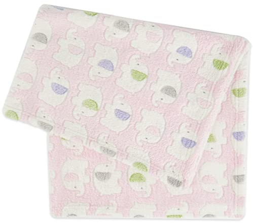 Bieco 38-320170 - Kuscheldecke Elefanten, rosa