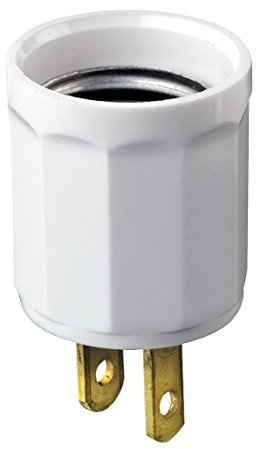 Leviton 15 Amp, 660 Watt Outlet to Lampholder Adapter, 61-W, White