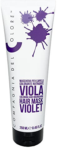 Compagnia Del Colore, Maschera Per Capelli Colorante Nutriente, Dona Riflessi Intensi e Brillanti, Maschera dalla Consistenza Compatta, Morbida e Facilmente Stendibile, Viola, 250 ml