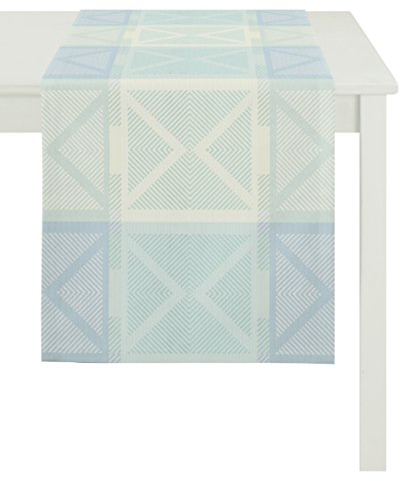 Apelt Läufer, Polyester, Hellblau/türkis, 44 x 140 x 0.5 cm