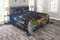 ABAKUHAUS New York Tagesdecke Set, NYC Midtown Skyline, Set mit Kissenbezügen farbfester Digitaldruck, für Doppelbetten 220 x 220 cm, KönigsBlauen