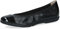 CAPRICE Damen Ballerinas aus Leder mit Lack, Schwarz (Black Comb), 39 EU