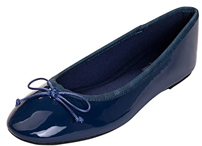 Feversole Damen Klasssische Ballerinas Lack Balerinaschuhe Flach Damenschuhe