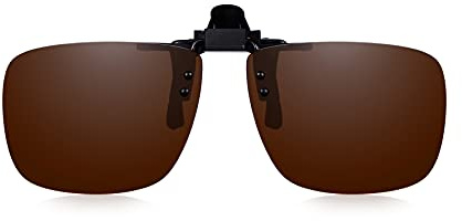 Read Optics Clip-On Sunglasses: Gafas de Sol con Clip Flip-Up para Gafas Graduadas de Hombre y Mujer. Lentes Polarizadas UV400 Protección 100% UV - en Marron Humo, Sin Montura, de Policarbonato