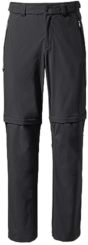 VAUDE Wanderhose Herren Farley Stretch T-Zip Pants III - Wasserabweisende Herren Wanderhose Zip Off, atmungsaktive Trekkinghose mit Hosenbund - Black, 62-Long