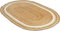 Ripaz Vogue Ovaler Jute-Teppich, natürliche Jute, handgeflochten, Beige + weiße Linie (90 x 150 cm, 90 x 150 cm)