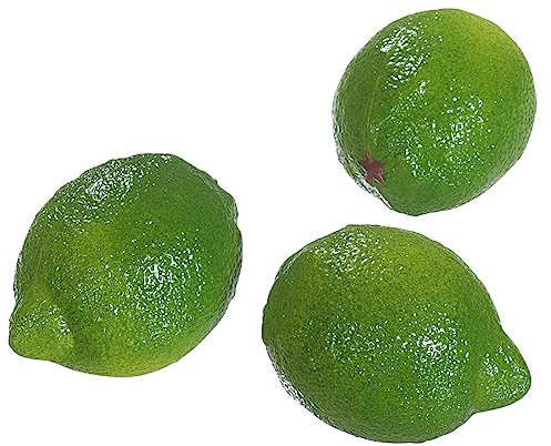 Limetten Lebensmittel-Attrappe 7 x 11 cm 3 STK. Fake Limetten Deko Zitrusfrucht naturgetreue Limetten am Stück