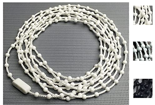 EFIXS Rollokette aus PVC (Bedienkette) – mit 5 Kettenverbinder - Länge 10 Meter - 4,5 x 12 mm - für Rollos, Jalousien, Lamellenvorhänge, Farbe: Weiss