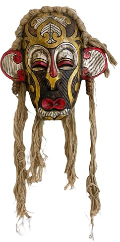 OMA African Mask Wall Hanging Decor Tribal Fortune Lucky Wall Mask Wooden Hand Carved African Wall Art Home Decor Gift