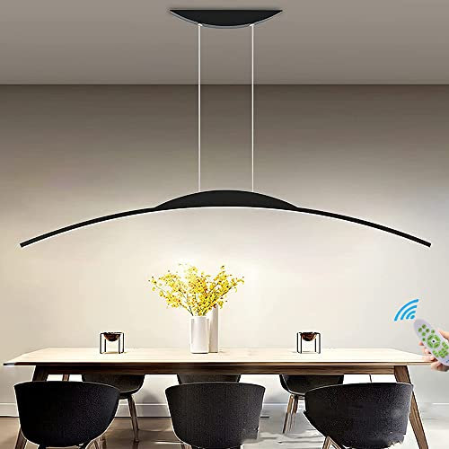 Dimmable LED Pendant Lamps & Pendant Lamps 120CM Dining Table Lamp Dining Room Hanging Lamp Gold Arch Design LED Hanging Lamp Adjustable Height Dining Room Living Room Kitchen Chandelier