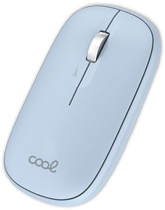 Ratón Inalámbrico Cool Slim Silencioso 2 en 1 (Bluetooth + Adap. USB) Celeste