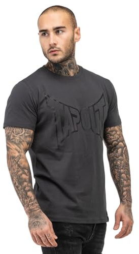 Tapout Herren T-Shirt Lifestyle Basic Tee Normale Passform, Anthracite/Black, 3XL