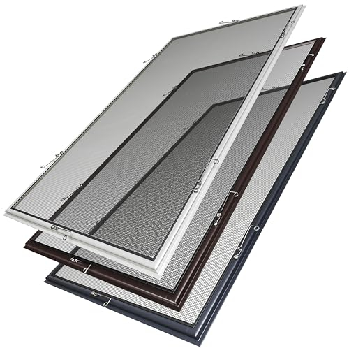 STUZA® Mosquitera protección contra Insectos con Marco de Aluminio Blanco, Antracita o marrón. (Altura 30-89 cm)