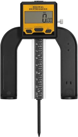 0-80mm Woodworking Depth Ruler Digital Tablesaw Height Ruler Digital Height Depth Gauge LCD Display Vernier Caliper 3 Unit Modes Auto Power Off with Magnetic Bottom