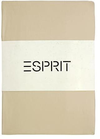 Esprit Spannbettlaken 90x200cm Baumwolle Jersey bis Bettlaken 120x200cm beige - Spannbetttuch 100x200 für Boxspringbett & Kinder in Hotelqualität & bis 30 cm hohe Matratzen - atmungsaktiv & ÖkoTex