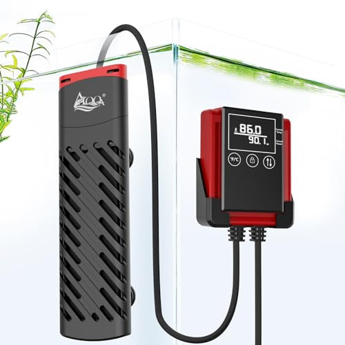 AQQA Aquarium Heizung,200W PTC Aquarium Heizstab mit Thermostat,Einstellbare Temperatur Aquarium Heizer mit Externem LED Controller Display,Aquarien Heizung für 75-250L