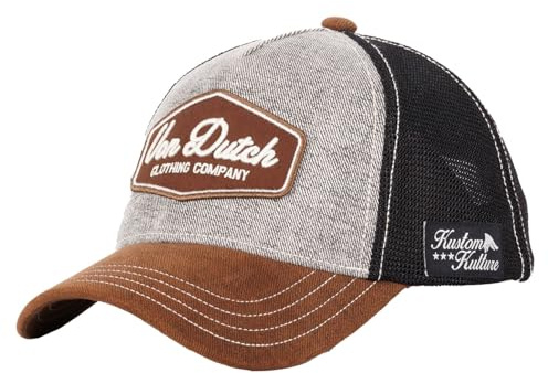 Von Dutch Gorra Hombre y Mujer, Gorra Trucker LEA, Ajustable con el Snapback, beige, Talla única