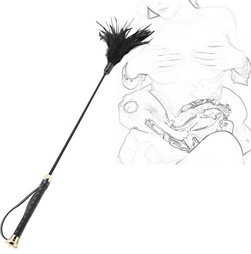 Plume chatouilleur sexe érotique flogger SM fouet fouet poignée en cuir avec anneau de suspension flirt chatouilleur plume chatouilleur fouet bondage fessée paddle jeu de rôle érotique jouet sexuel