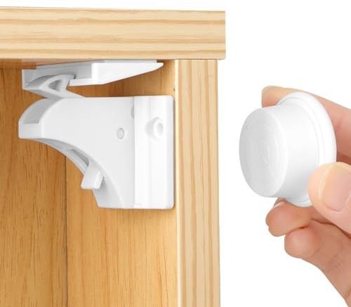 Babysicherheit Magnetisches Schrankschloss 10 Schlösser mit 2 Schlüssel, Magnetische Kindersicherung, Schubladensicherung unsichtbar für Schrank und Schubladen