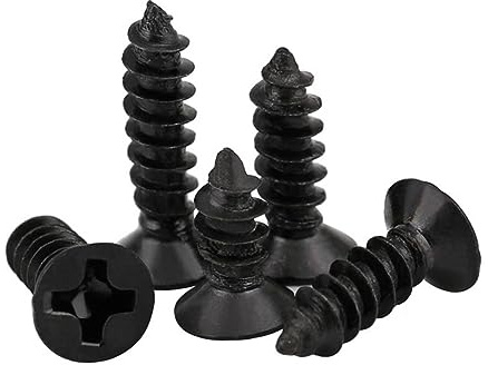 GETAJGHSD 100 Pezzi Viti Autofilettanti Nere Testa Piatta Croce 16Mm in Metallo Inossidabile Alta Resistenza per Fissaggi su Legno e Pannelli da Muro