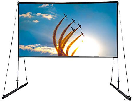 150 Pollici Schermo Proiettore 16:9 Schermo di Proiezione Portatile con Supporto per Home Cinema, Conferenze e Presentazioni, Installazione Rapida, Materiale PVC, 343 x 198 x 80 cm