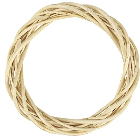 HAMPPLIES Willow Weaving Crafts Decorative Wreath for Front Door Rustic Decor Natural Wooden Twig Elements for Winter Wreaths