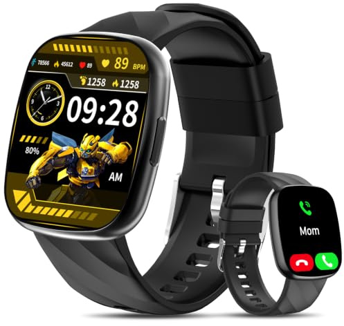 Transformers Kids Smart Watch for Boys & Girls, 1.78 HD Touchscreen Fitness Tracker with Heart Rate & Sleep Monitor, Sports Activity Watch with Pedometer, Birthday Gift for 5-16 Year Olds