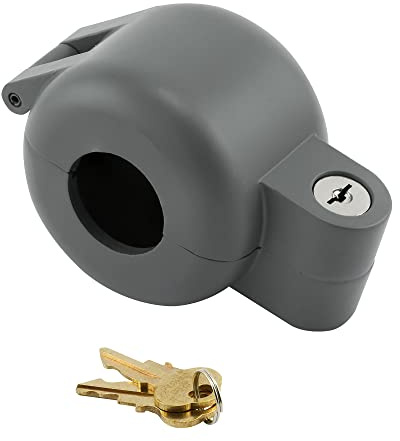 Prime-Line S 4180 Door Knob Lock-Out Device – Prevents Turning of Door Knob and Access to Keyhole, Can be Used for Home Rentals, Evictions, Job Sites and More – Keyed Alike, Diecast, Gray (Single