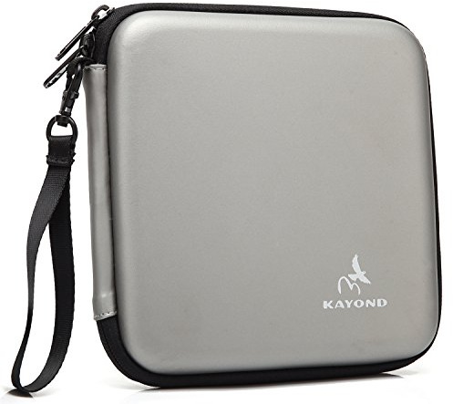 KAYOND Portable Hard Carrying Travel Storage Case for External USB, DVD, CD, Blu-ray Rewriter/Writer and Optical Drives (Gray)