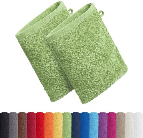 AR Line 2er Pack zum Sparpreis, Frottier Handtuch-Serie - in 8 Größen und 16 Farben 100% Baumwolle 500 g/m², 2er Pack Waschlappen (15x21 cm) in Apfelgrün