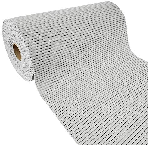 Weichschaummatte Bad 100x65 cm | Badematte aus weichem, atmungsaktivem PVC | Antirutschmatte Bad für Innen- und Außenbereiche | Badteppich Weichschaum mit sicherem Halt auch bei Nässe | Grau