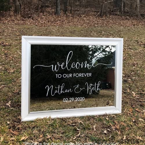 XFD DIY Willkommen Zu Unserem Für Immer Hochzeit Aufkleber - Personalisiertes Rasen Zeichen Vinyl (57x33cm)