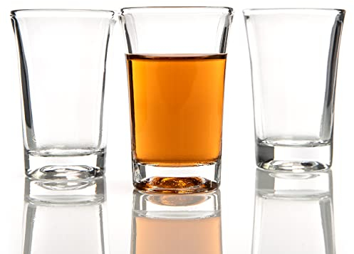 BigDean 12er Set Schnapsgläser 4cl spülmaschinenfest lebensmittelecht - robuste Shotgläser aus Glas - standfest gegen Umkippen - Shot Gläser für Wodka, Ouzo, Sambuca, Tequila