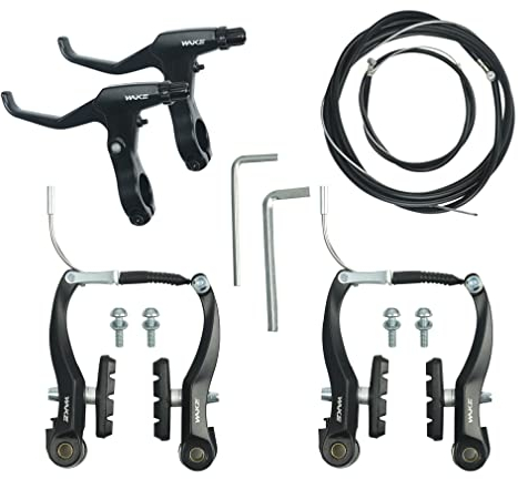 CYSKY Komplettes Universal Fahrrad Bremsen Set, Vordere und Hintere MTB Bremse, innere und äußere Bremsseile und Bremshebel Kit für Mountainbikes und Rennräder (Schwarz)