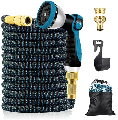 Tuyau d'arrosage Extensible à 10 Fonctions, Tuyau Flexible et Léger, pour Irrigation, Nettoyage du Jardin, Laver la Voiture, Arroser, Baigner Animal, Tuyau d'arrosage avec Sac de Rangement