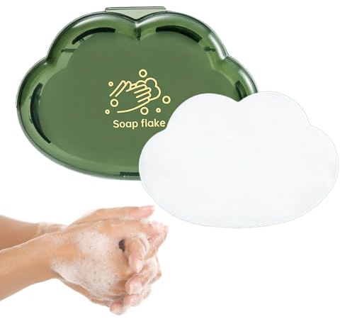 Reiseseifenblätter – 50 Stück leichte Reise-Papierseife, tragbare schäumende Scheibenseifenblätter, Handwaschpapierseifen, Seifenflockenblätter für Reisen, Camping und Outdoor-Aktivitäten