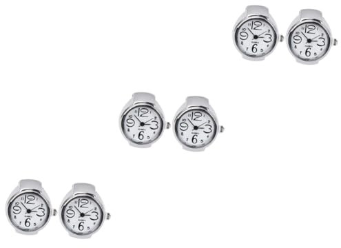 SAFIGLE 6stücke Ringuhren Für Frauen Und Männer Kreative Mini Zeitdisplay Accessoires Weiß Und Praktisch Für Alltag Als Für Freunde Und Familie