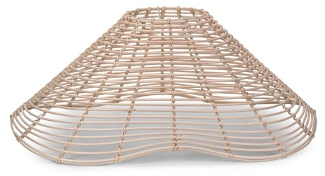 ValueLights | Natural Wavy Rattan Wicker Ceiling Lampshade Easy Fit Pendant Light Shade LED Bulb Included | Shades & Home Improvements Essential | 37cm Shade Width