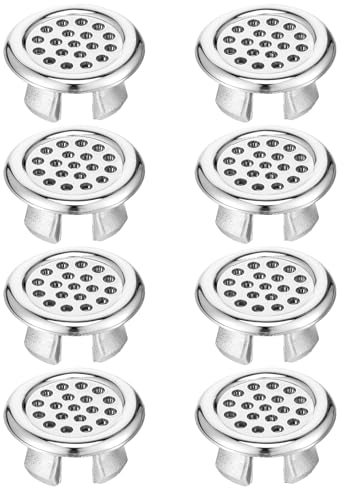 AOZUO 8 piezas: cubierta de rebosadero de lavabo, revestimiento de sifón, anillo de rebosadero, tapón de rebosadero, anillo decorativo, cubierta de desagüe galvanizada redonda para baño, cocina y