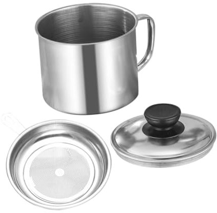 Ciieeo Tanque De Filtro De Aceite Acero Inoxidable Para Cocina Recipiente Con Filtro De Aceite Multifuncional Gran Capacidad Resistente y Seguro Para Freír y Cocinar