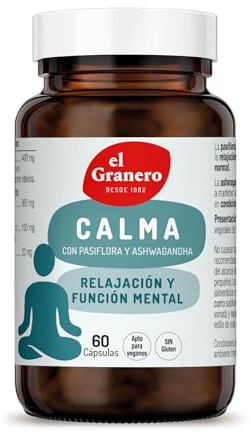 El Granero Integral - Calma - 60 Cápsulas - Elaborado a Base de Pasiflora y Ashwaganda - Ayuda a la relajación, el sueño y el bienestar físico y mental