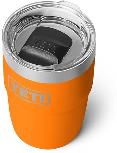YETI Rambler 8 oz (236 ml) Stackable Cup with Durasip Ceramic Lining, Stainless Steel Vacuum Insulated Coffee Cup with Removable Magslider Lid, King Crab