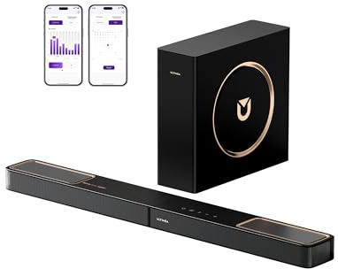 ULTIMEA 3.1.2 Soundbar für TV Geräte mit Dolby Atmos, Surround Sound System, App, Soundbar mit Subwoofer für Heimkino Soundsystem, 2 Nach Oben Abstrahlende Treiber, BT 5.4, HDMI eARC, Skywave F30